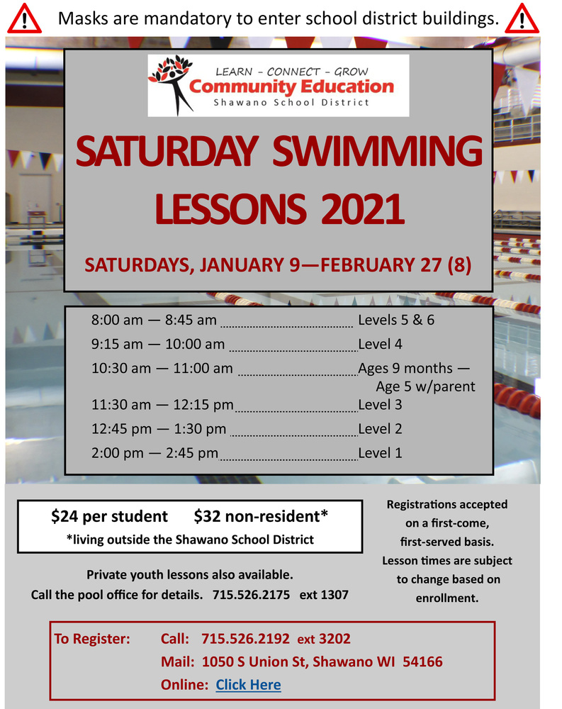 Youth Swimming Lessons January 9th