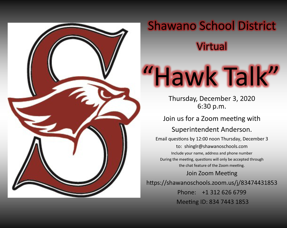 Virtual Hawk Talk with Superintendent Anderson