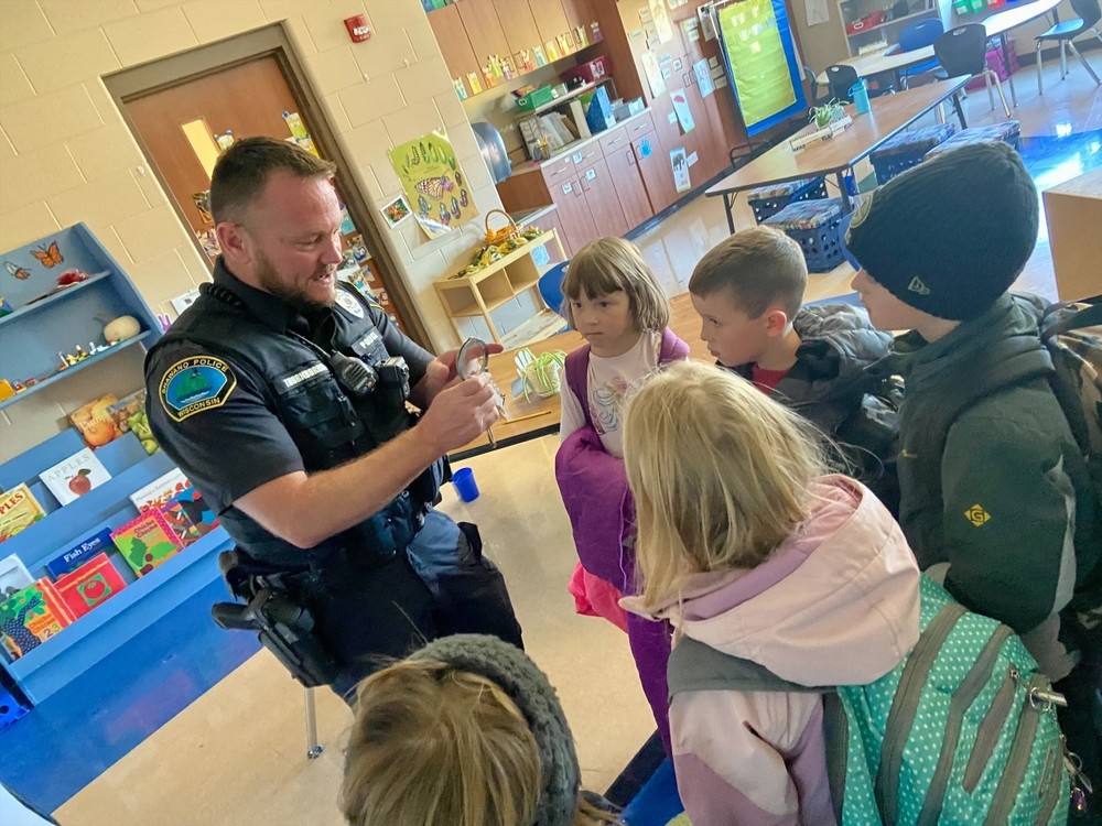 Officer Tyler visits LEADS classroom