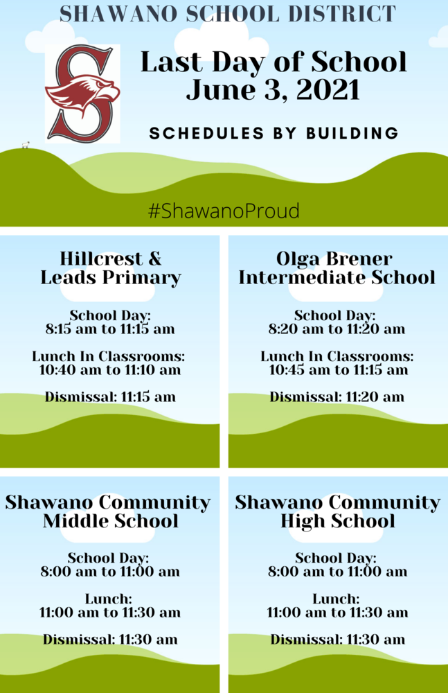 Last Day of School Schedules by building