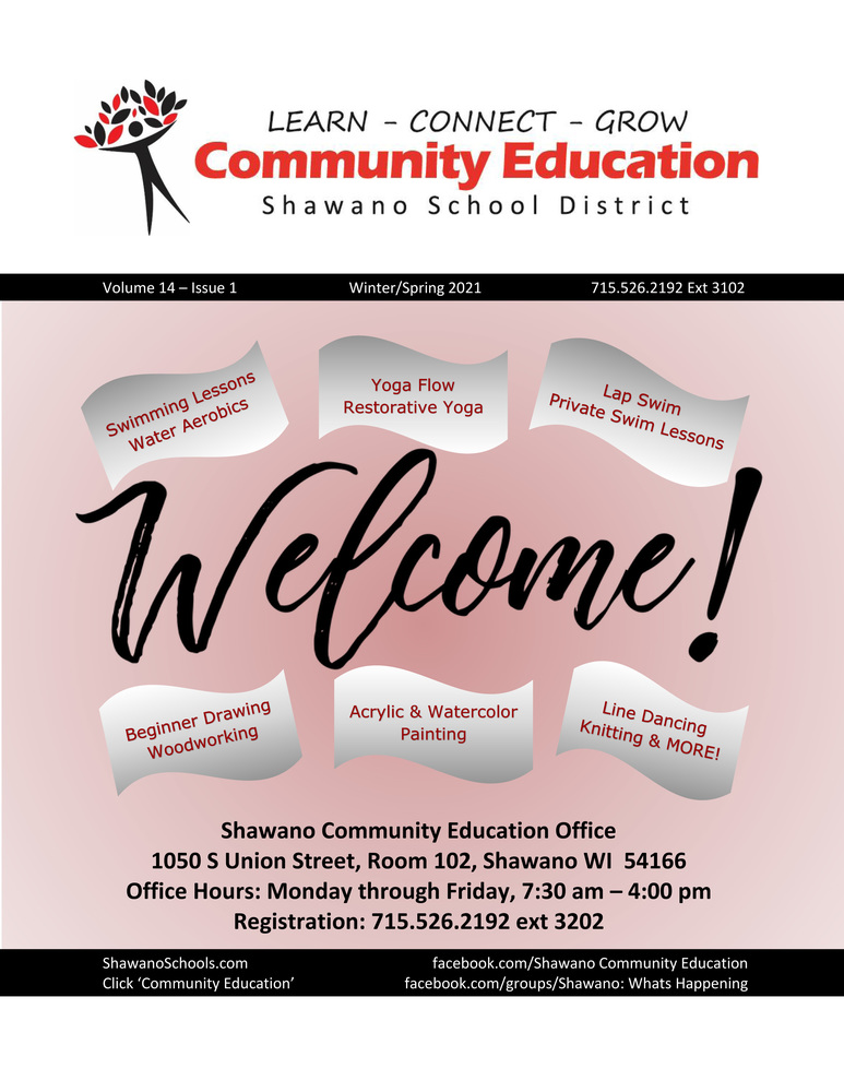 Community Education Classes for Winter/Spring 2021