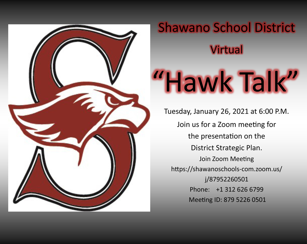 Hawk Talk - Tuesday, January 26, 2021 at 6:00 p.m.