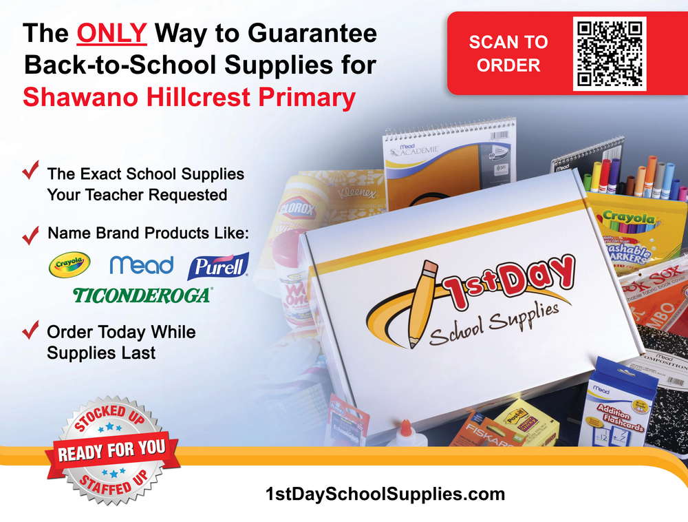 1st Day School Supplies for Hillcrest Primary