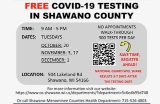 Shawano County Free COVID Testing